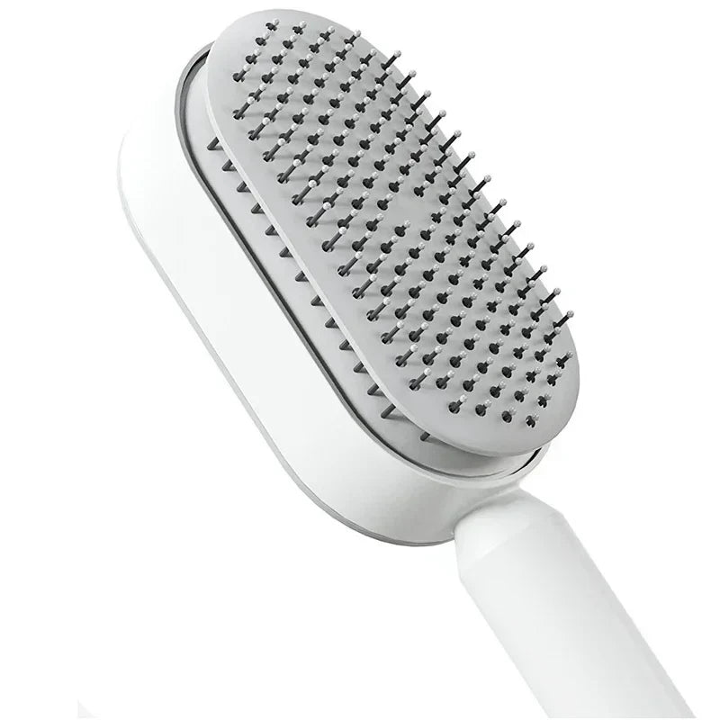 One-Click Self-Cleaning Hairbrush