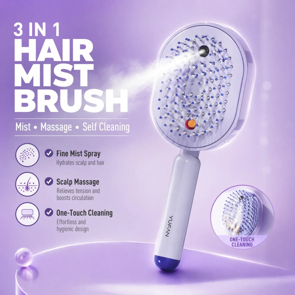 Self Cleaning Mist Hair Brush