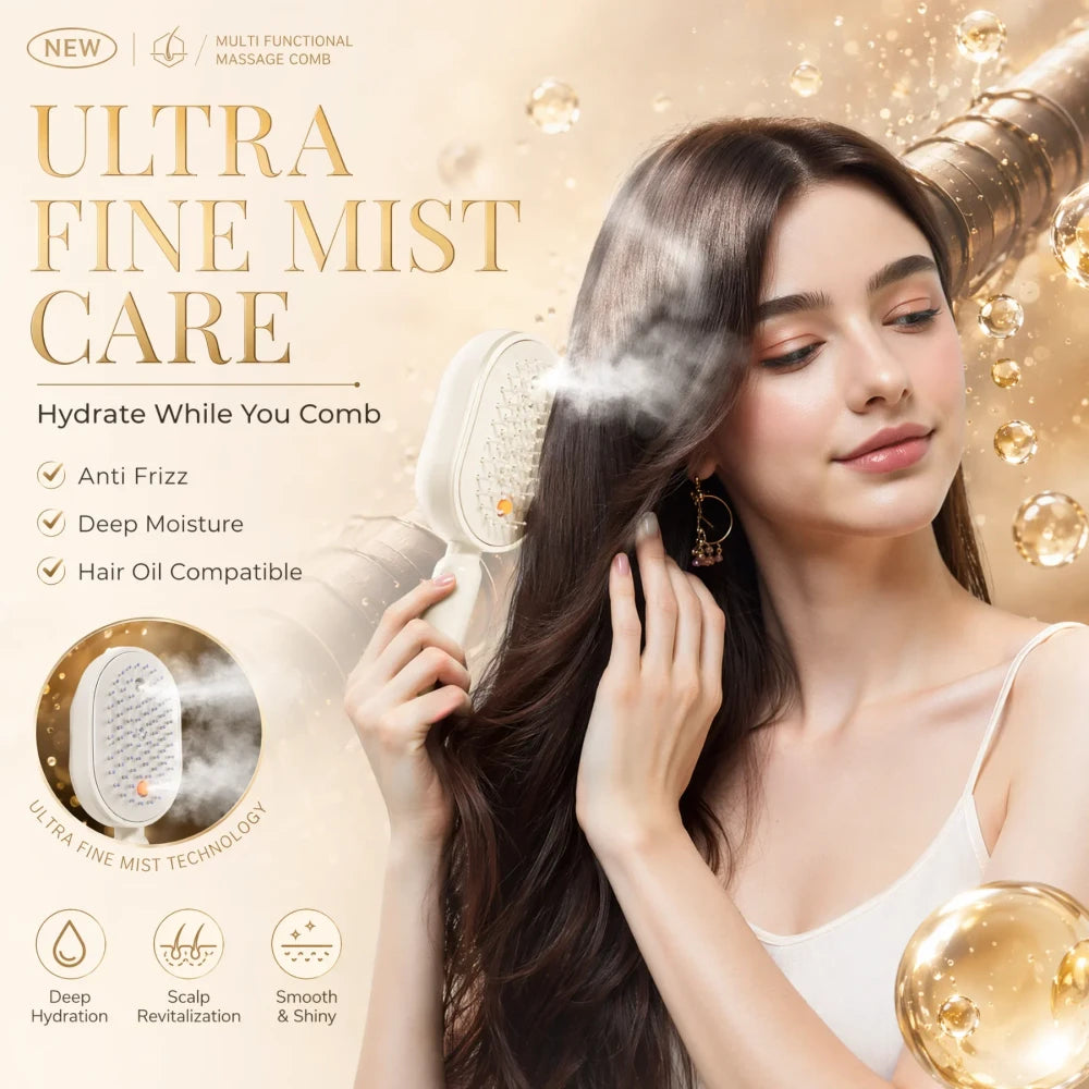 Self Cleaning Mist Hair Brush