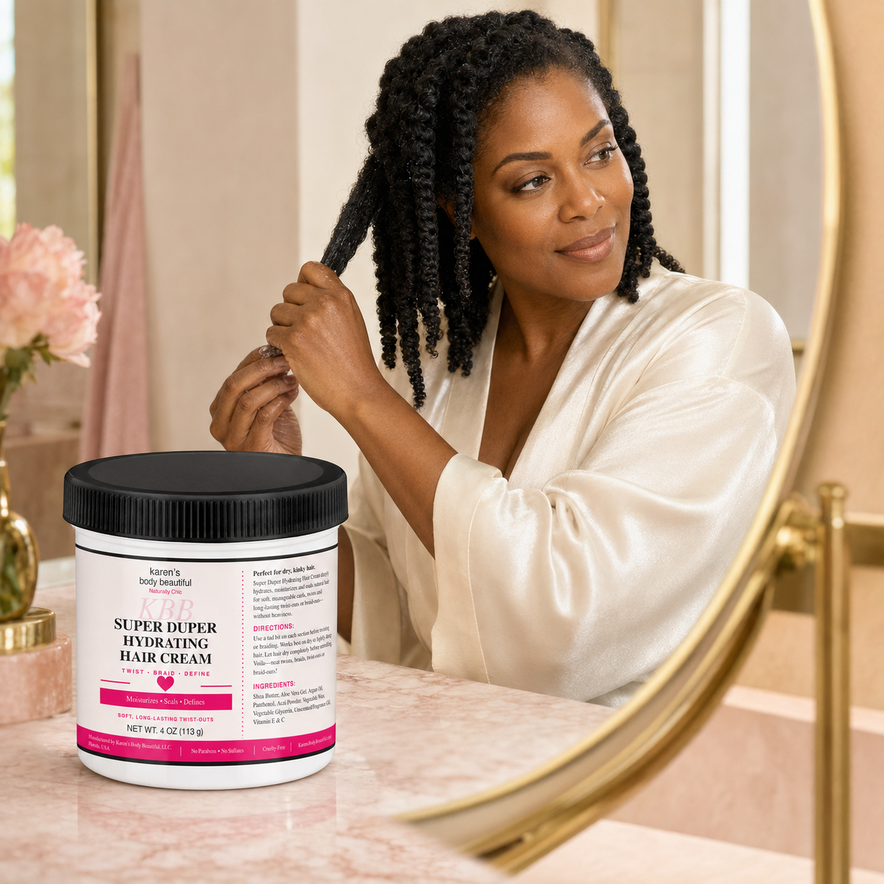 Super Duper Hydrating Hair Cream for Natural Hair & Curls | Karen's Body Beautiful, 4 oz