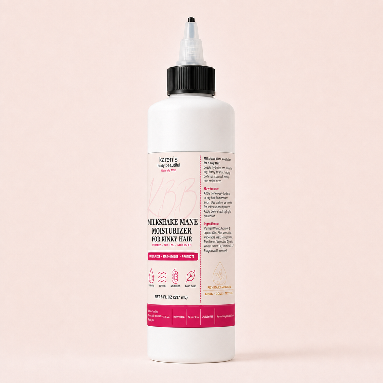 Milkshake Mane Moisturizer for 4C / Kinky Hair, 8 oz