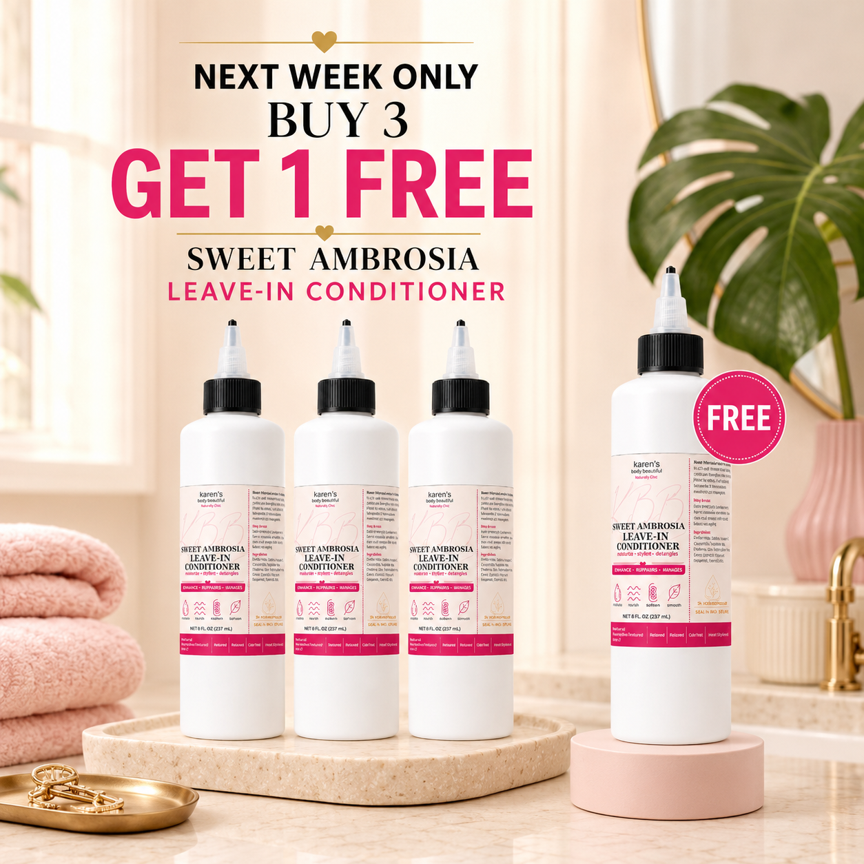 Sweet Ambrosia Leave-In Conditioner for Curly Hair | Karen's Body Beautiful, 8 oz