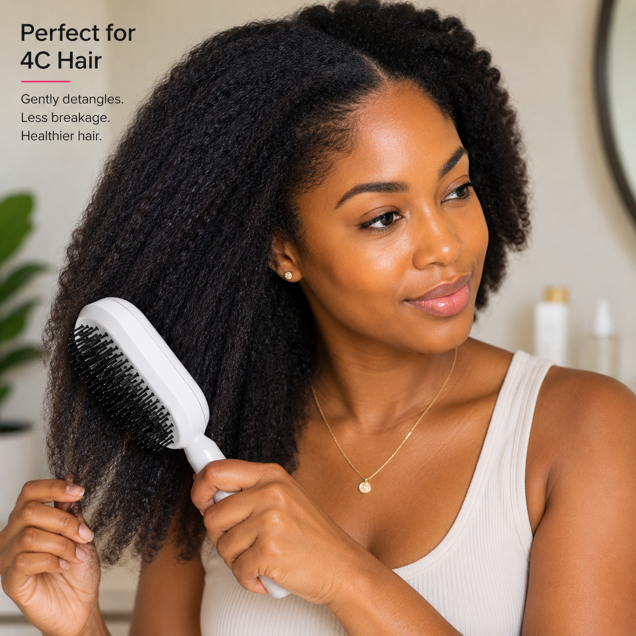 One-Click Self-Cleaning Hairbrush