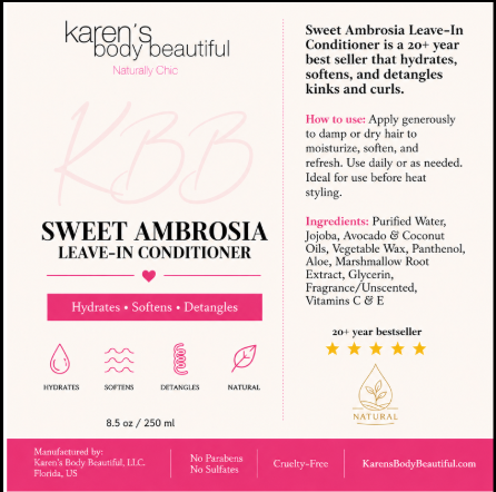Sweet Ambrosia Leave-In Conditioner for Curly Hair | Karen's Body Beautiful, 8 oz